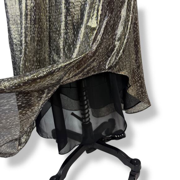 New w/Tags RAMY BROOK NEW YORK silk metallic snakeskin print evening dress gown - Picture 13 of 17